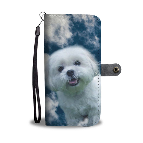 Cute Maltese Dog Print Wallet Case
