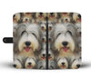 Bearded Collie Dog In Lots Print Wallet Case
