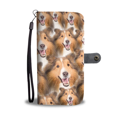 Shetland Sheepdog In Lots Print Wallet Case