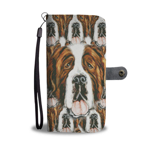 Saint Bernard Dog Print Wallet Case