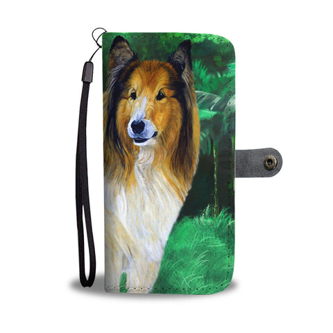 Amazing Rough Collie Dog Print Wallet Case