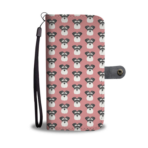 Miniature Schnauzer Pattern Print Wallet Case