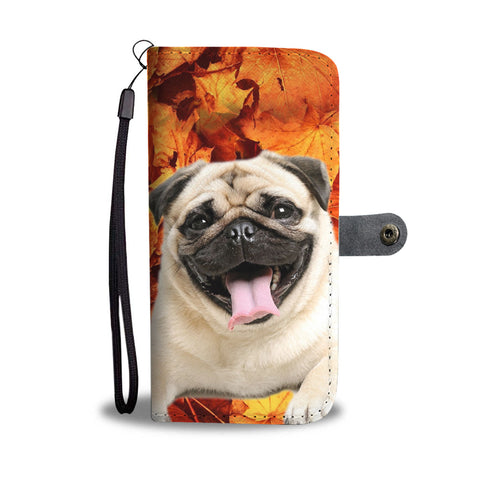 Laughing Pug Dog Wallet Case
