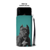 Black Pitbull Dog Print Wallet Case