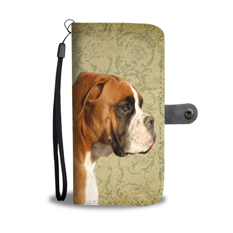 Boxer Dog Print Wallet Case