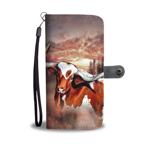 Texas Longhorn Cattle (Cow) Print Wallet Case