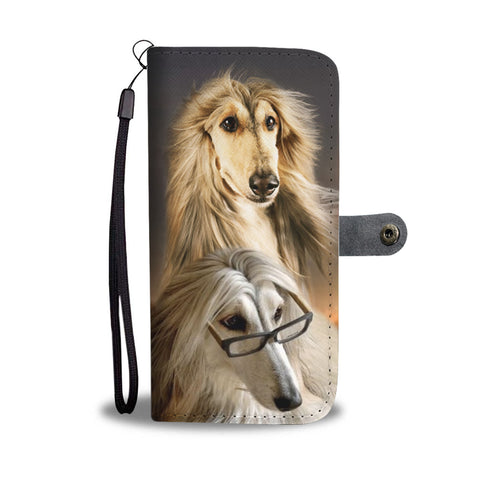 Cute Afghan Hound Dog Print Wallet Case