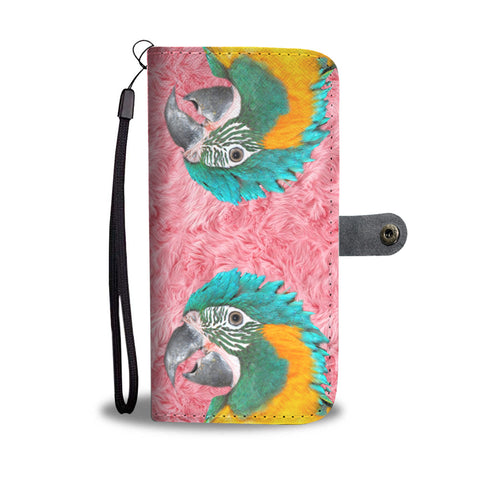 Lovely Blue Headed Parrot Print Wallet Case