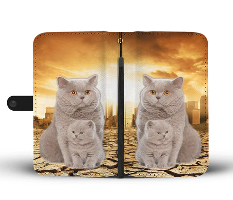 British Shorthair Cat Print Wallet Case