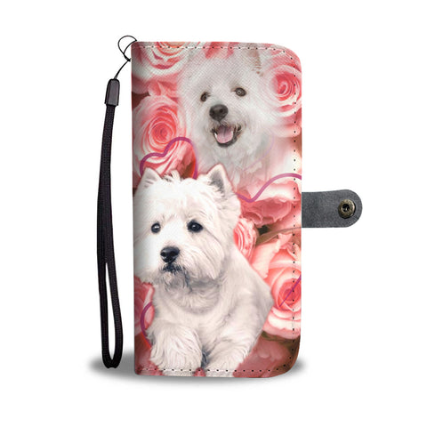 Cute Westie Print Wallet Case