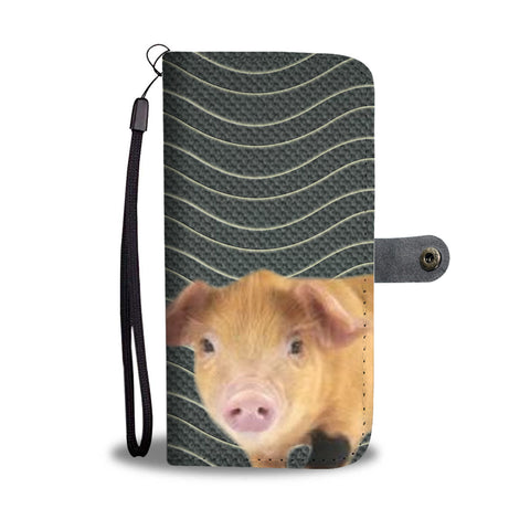 Oxford Sandy and Black Pig Print Wallet Case