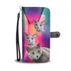 Russian Blue Cat Print Wallet Case