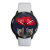 Russian Blue Cat Love Print Wrist Watch