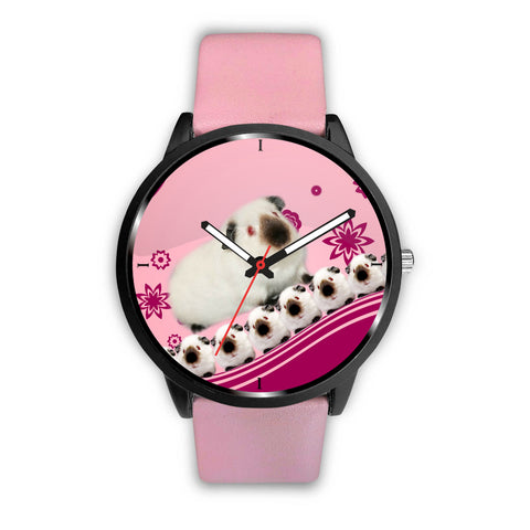Himalayan guinea pig Pink Print Wrist Watch