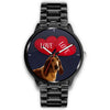 Amazing Basset Hound with Love Print Wrist Watch