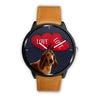 Amazing Basset Hound with Love Print Wrist Watch