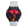 Amazing Basset Hound with Love Print Wrist Watch