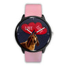 Amazing Basset Hound with Love Print Wrist Watch