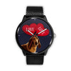 Amazing Basset Hound with Love Print Wrist Watch