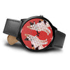 Japanese Bobtail Cat Print On Red Wall Wrist Watch