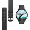 Catching Plane Cat Print Wrist Watch