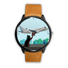 Catching Plane Cat Print Wrist Watch