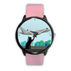 Catching Plane Cat Print Wrist Watch