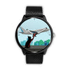 Catching Plane Cat Print Wrist Watch
