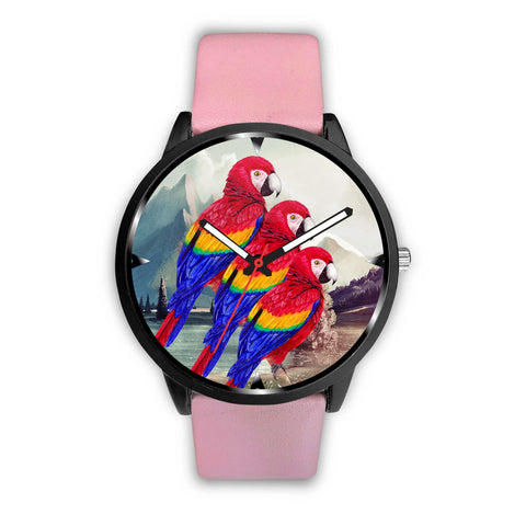 Lovely Scarlet Macaw Parrot Print Wrist Watch
