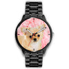 Chihuahua Dog On Pink Print Wrist Watch