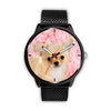 Chihuahua Dog On Pink Print Wrist Watch