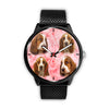Basset Hound On Pink Print Wrist Watch