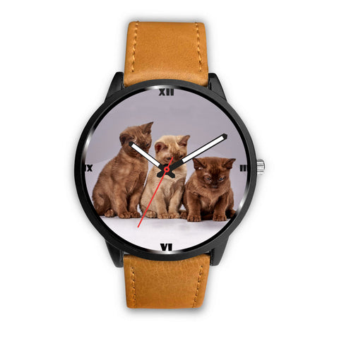 Three Burmese Cat Print Wrist Watch
