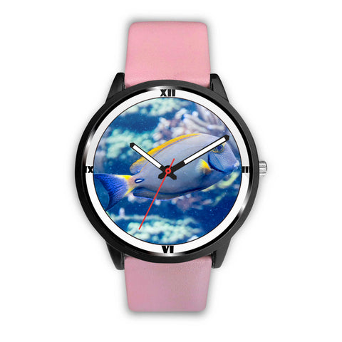 Grey And Yellow Tang Fish Print Wrist Watch