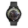 Grey Newfoundland Dog Print Wrist Watch