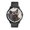 Laughing Russian Blue Cat Print Wrist Watch