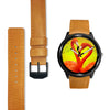 Flamingo Bird In Heart Shape Print Wrist Watch