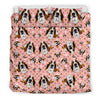 Basset Hound Dog Print Pink Bedding Set