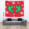 Fish Print On Red Tapestry