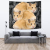 Golden Hamster On Black Print Tapestry