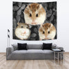 Roborovski Hamster On Black Print Tapestry