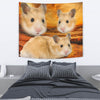 Golden Hamster On Yellow Print Tapestry
