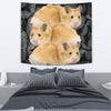 Golden Hamster On Black Print Tapestry