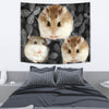 Roborovski Hamster On Black Print Tapestry