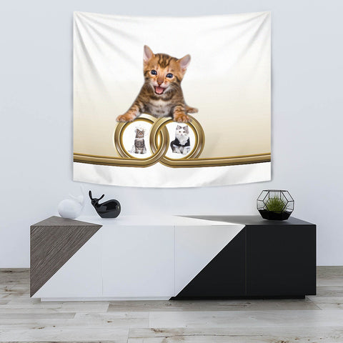 Cute Bengal cat Print Tapestry