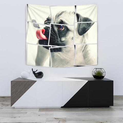 Pug Dog Spread Art Print Tapestry