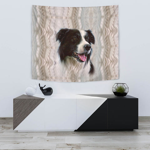 Cute Border Collie Print Tapestry