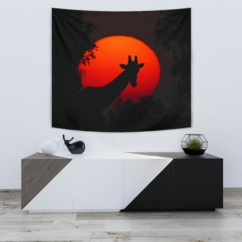 Giraffe Shadow Art Print Tapestry