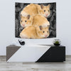 Golden Hamster On Black Print Tapestry