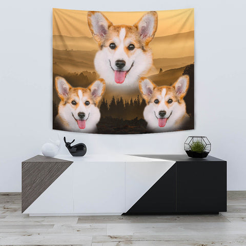 Pembroke Welsh Corgi Print Tapestry